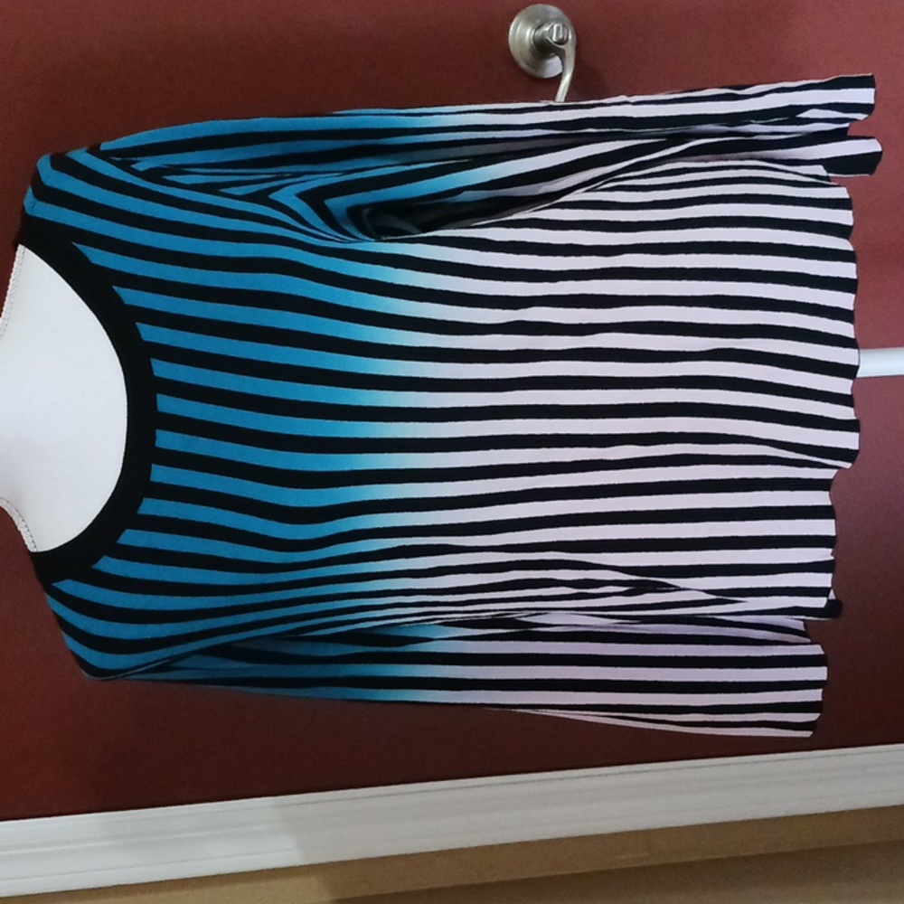 INC Sweater Womens Large Blue, Pink,  Black Striped